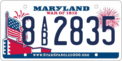 MD license plate 8AB2835
