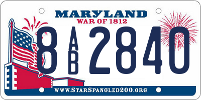 MD license plate 8AB2840