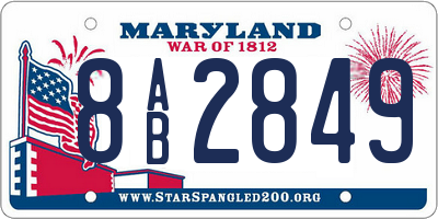 MD license plate 8AB2849