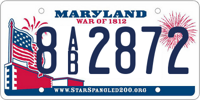 MD license plate 8AB2872