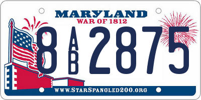 MD license plate 8AB2875