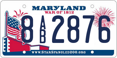MD license plate 8AB2876