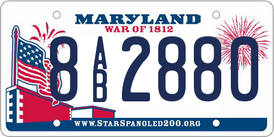 MD license plate 8AB2880