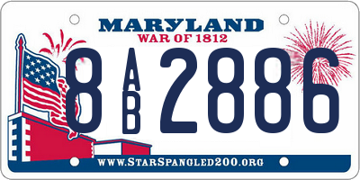 MD license plate 8AB2886