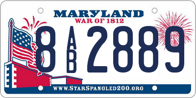 MD license plate 8AB2889