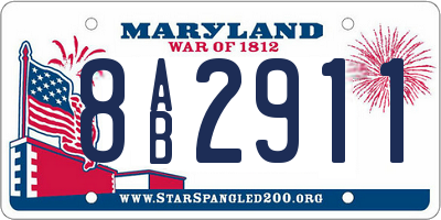 MD license plate 8AB2911