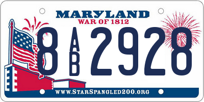 MD license plate 8AB2928