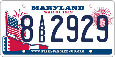 MD license plate 8AB2929