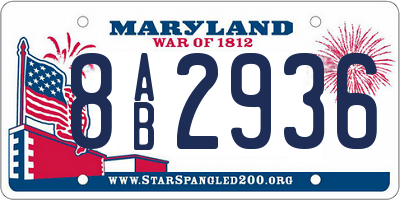 MD license plate 8AB2936
