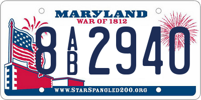 MD license plate 8AB2940