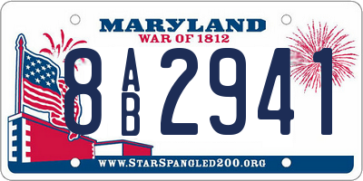 MD license plate 8AB2941