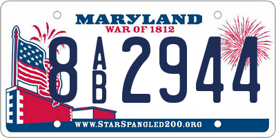 MD license plate 8AB2944