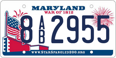 MD license plate 8AB2955