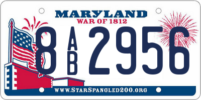 MD license plate 8AB2956