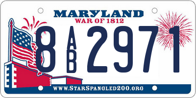 MD license plate 8AB2971