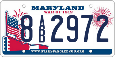 MD license plate 8AB2972