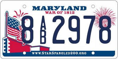MD license plate 8AB2978