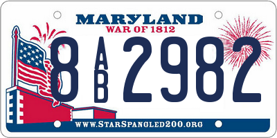 MD license plate 8AB2982