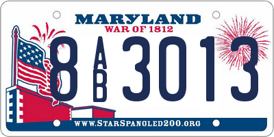 MD license plate 8AB3013