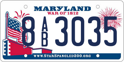 MD license plate 8AB3035