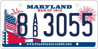 MD license plate 8AB3055