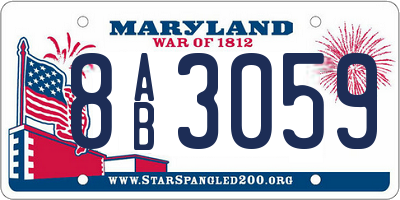 MD license plate 8AB3059