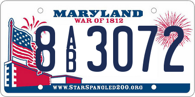 MD license plate 8AB3072