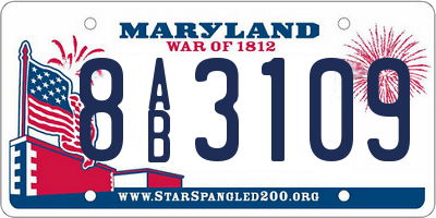 MD license plate 8AB3109