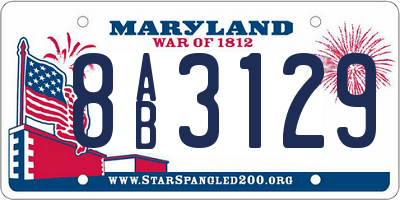 MD license plate 8AB3129