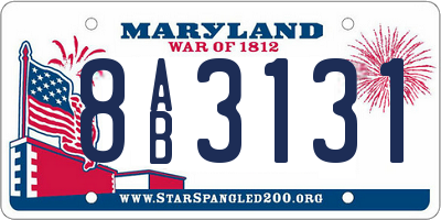MD license plate 8AB3131