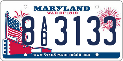 MD license plate 8AB3133
