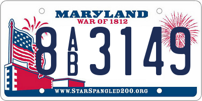 MD license plate 8AB3149