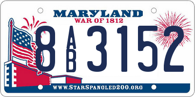 MD license plate 8AB3152