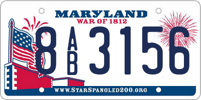 MD license plate 8AB3156