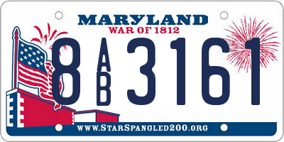 MD license plate 8AB3161