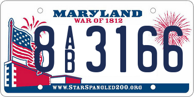 MD license plate 8AB3166