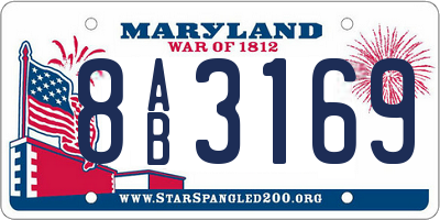 MD license plate 8AB3169