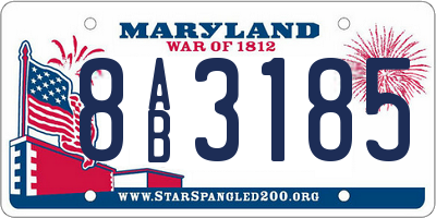 MD license plate 8AB3185