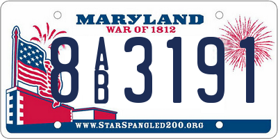 MD license plate 8AB3191