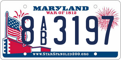MD license plate 8AB3197