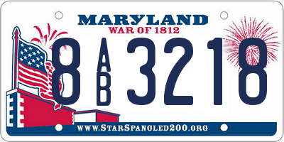 MD license plate 8AB3218