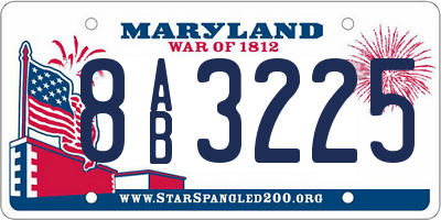 MD license plate 8AB3225