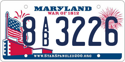 MD license plate 8AB3226