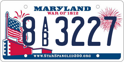 MD license plate 8AB3227