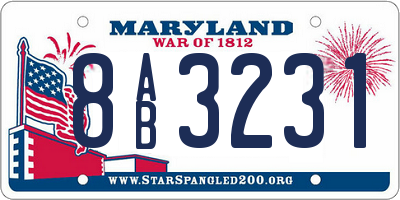 MD license plate 8AB3231