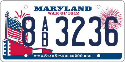 MD license plate 8AB3236