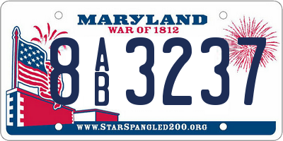 MD license plate 8AB3237