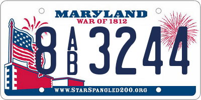 MD license plate 8AB3244