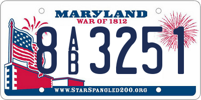 MD license plate 8AB3251
