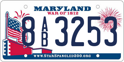 MD license plate 8AB3253